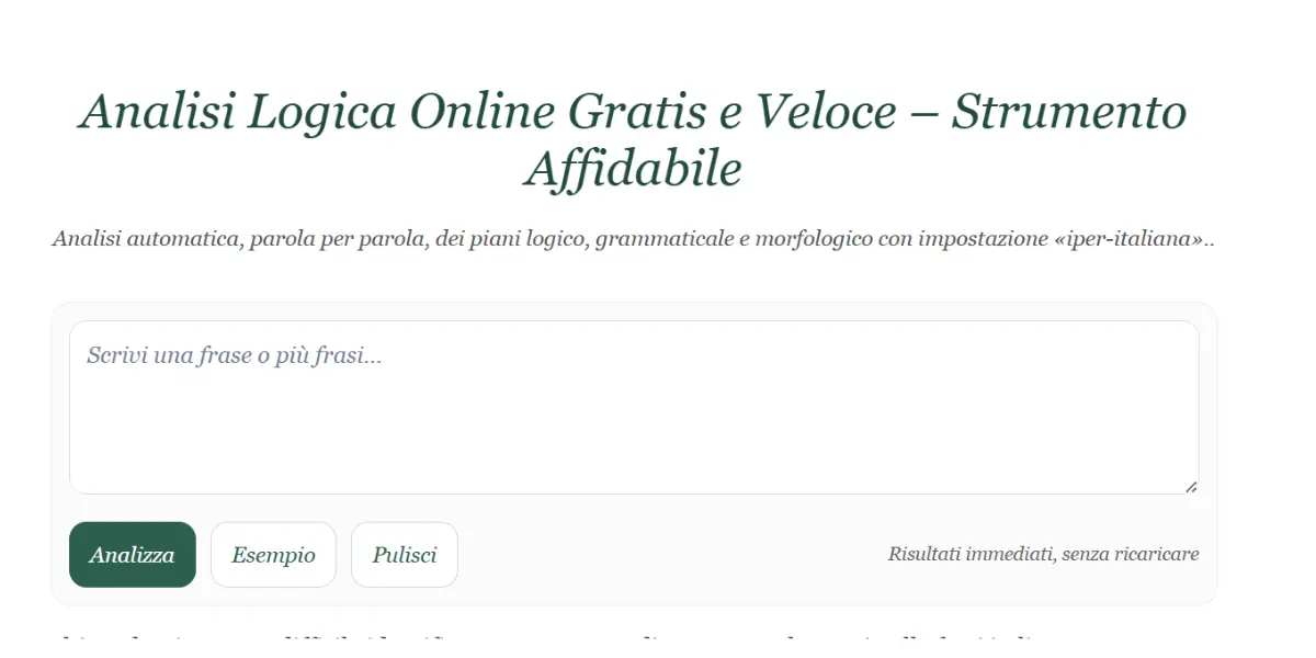 Analisi Logica Online